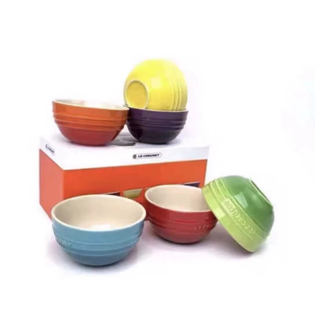 Bộ chén Sứ Cầu Vồng Le Creuset Bowl 10,5cm gift set 6 cái 180ml 6oz - Le Creuset Mini Bowl 6 Color Rainbow 6 Pieces set