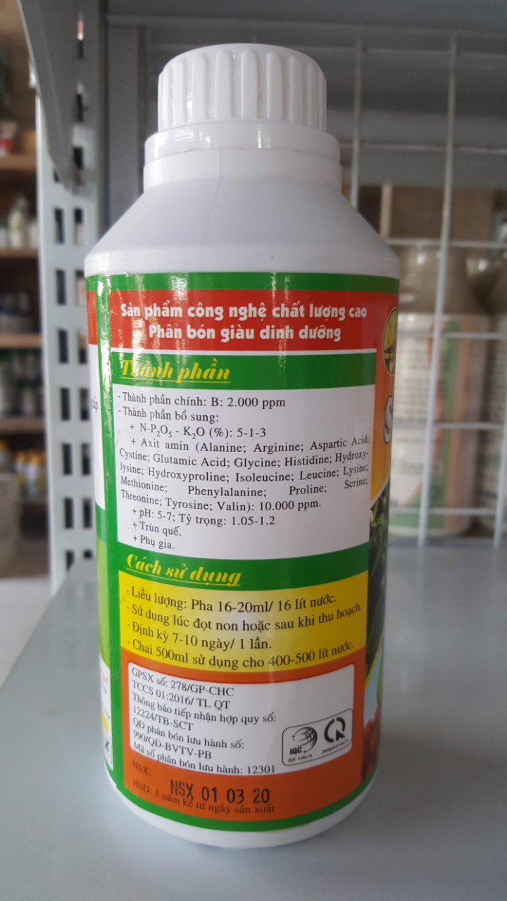 Phân bón vi lượng BIOMAX  - Siêu dung đọt - Chai 500ml