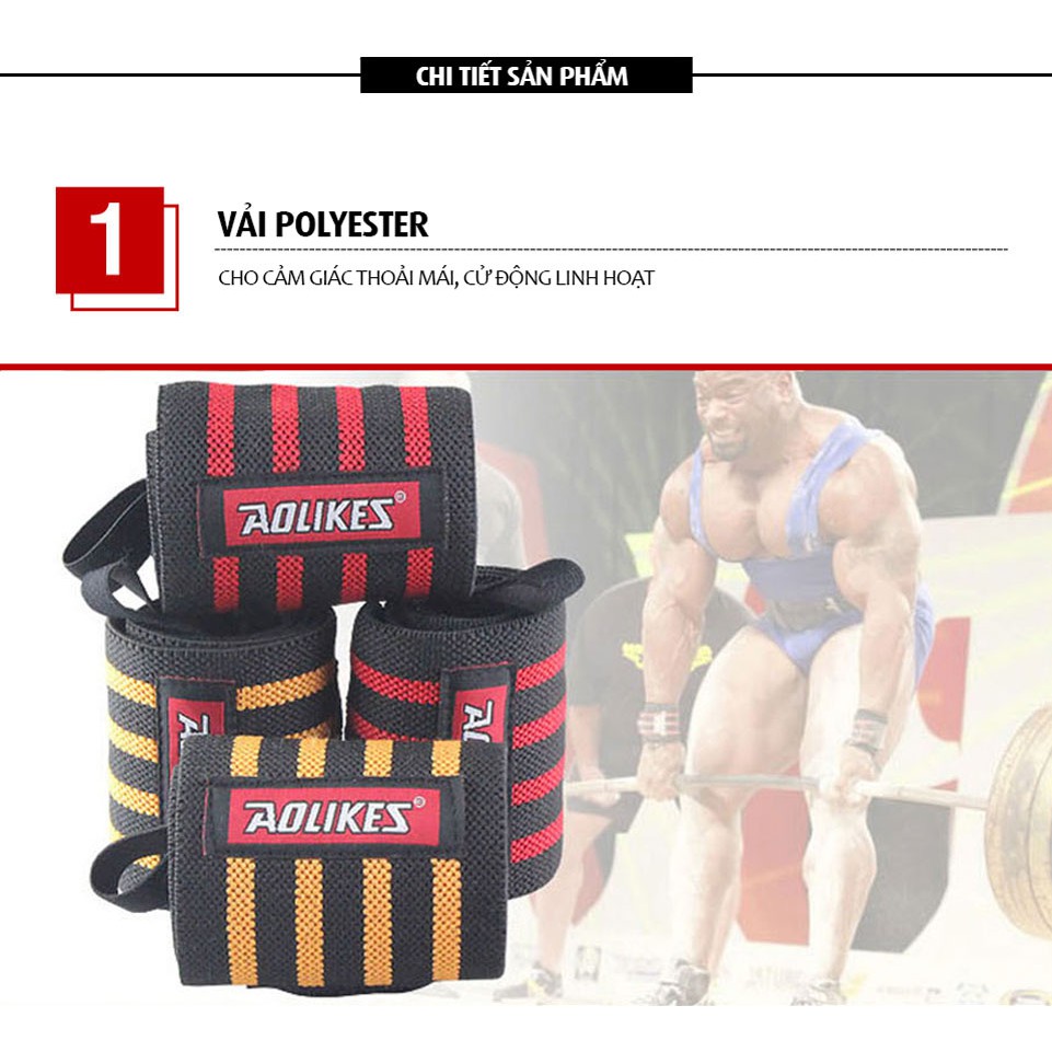 Quấn cổ tay 4 vạch Quấn cổ tay Aolikes loại 1 cao cấp - Đai Bảo Vệ Cổ Tay tập Gym