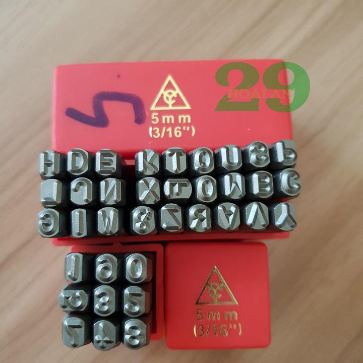 [Mua Để Nhận Quà] Bộ Đục Chữ Và Số 5mm Loại Tốt - Xuôi Tặng Găng Tay Bảo Hộ