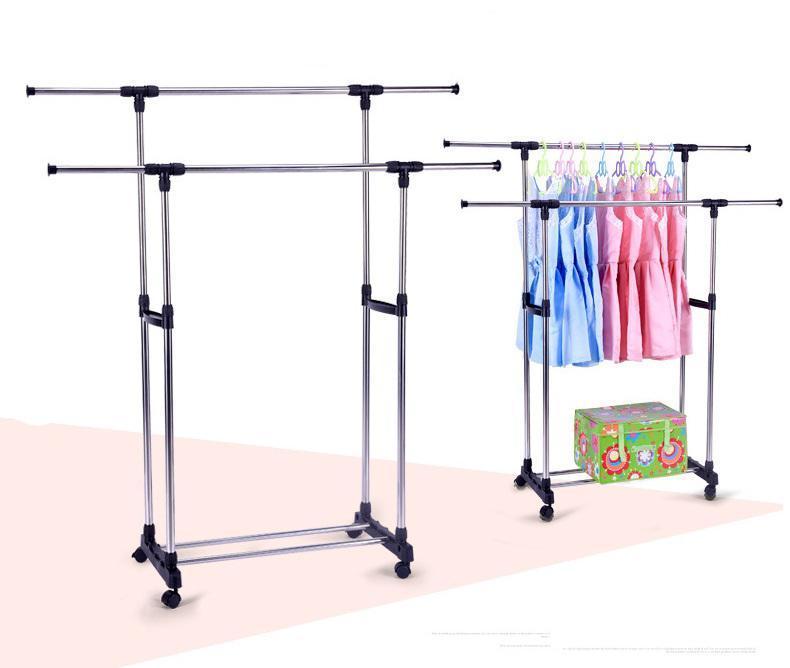 Sào phơi inox chắc chắn- Giàn phơi quần áo 2 tầng thông minh