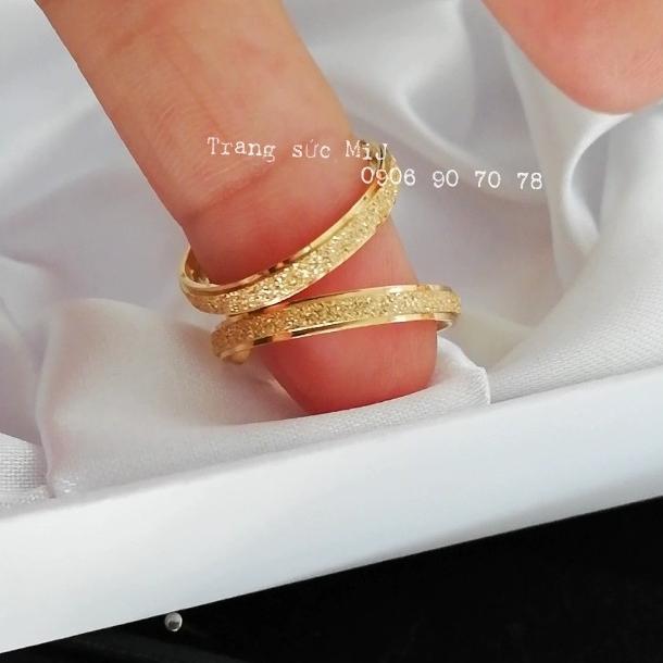 [GIÁ 1 CHIẾC] NHẪN TITAN PHUN CÁT MẠ VÀNG