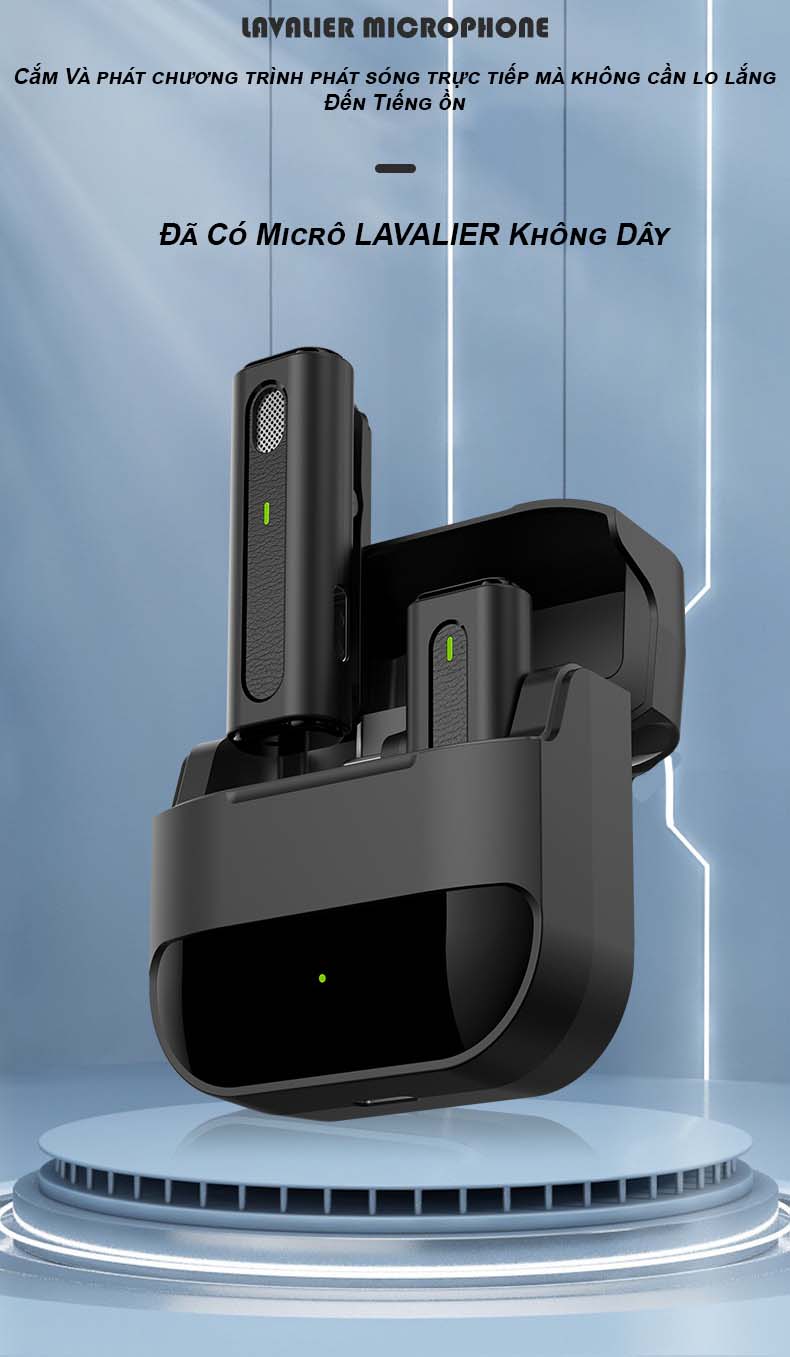 Micro Không Dây Cài Áo Thu Âm Cho Điện Thoại Mic Thu âm Livestream Không Dây Mini Cho Iphone Ipad Android - Sunny Store 88