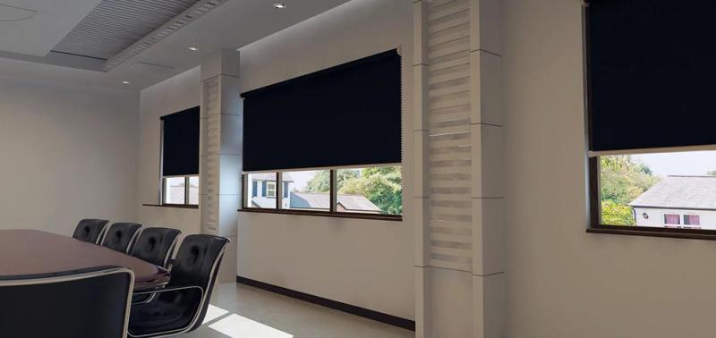 (Video Hướng Dẫn Lắp) Rèm Cuốn Chắn Nắng Cao Cấp Curtain Rolling - Rèm Cuốn Dùng Cho Văn Phòng Màu Nâu sậm