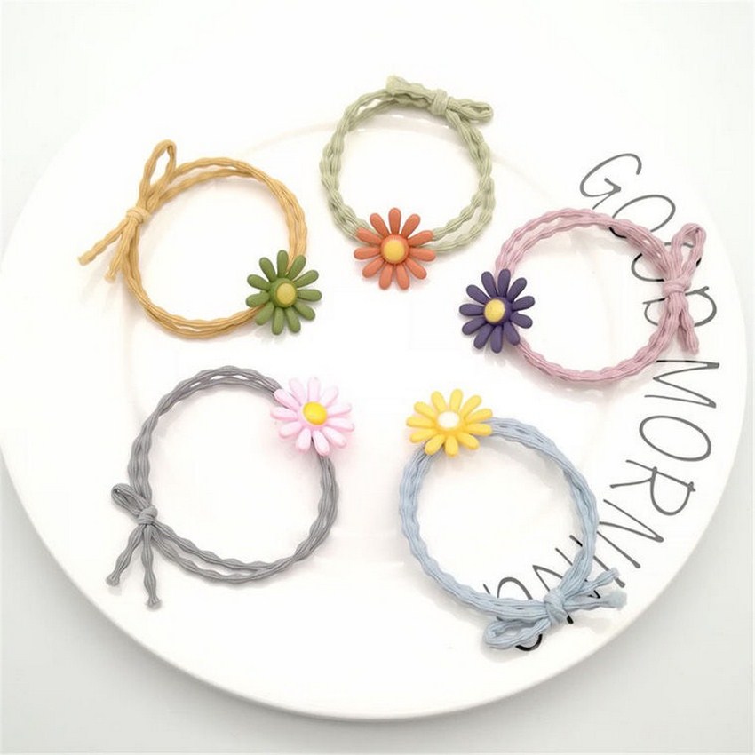 Combo 5 Dây Buộc Tóc Hoa Cúc, Dây Thun Cột Tóc Siêu Cute