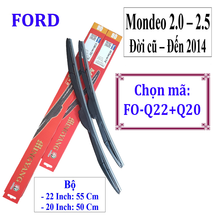 Bộ 2 thanh gạt nước mưa ô tô đa năng Nano cao cấp dành cho hãng xe Ford: Transit-Ecosport-Everest-Focus-Fiesta-Ranger-Mondeo-Escape-Mustang