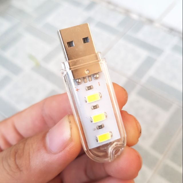 Thanh đèn mini 3 Led cắm cổng USB tiện dụng - Sáng trắng