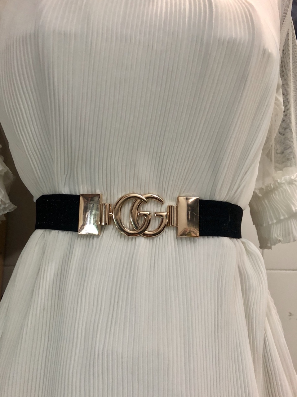 [HCM] Thắt lưng thun nhũ bản 3cm. Phối logo