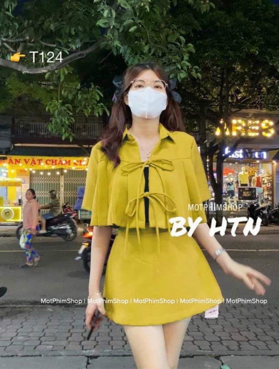 [HCM]set áo lửng chân váy mẫu mới siêu xinh m23