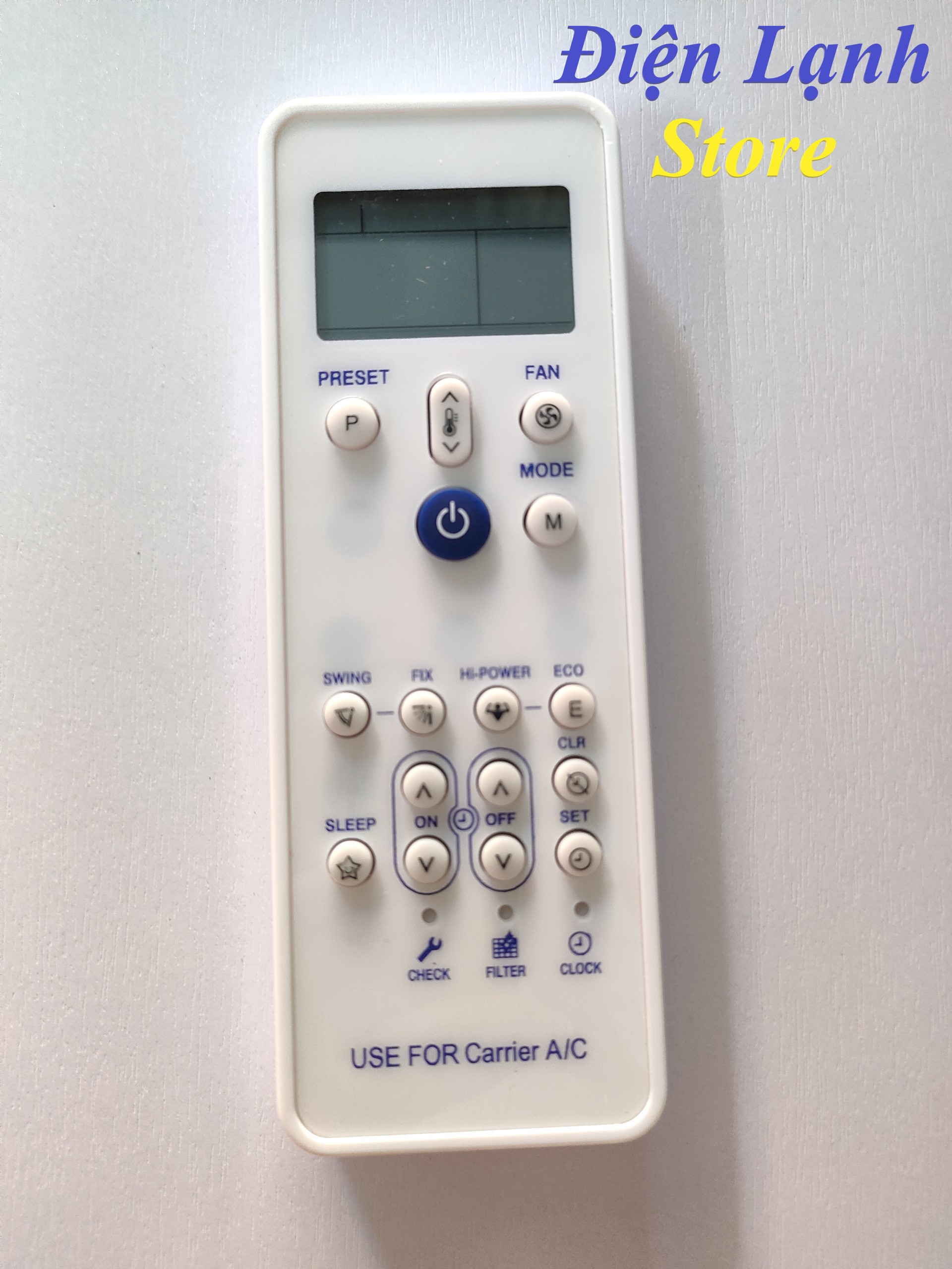 Remote máy lạnh carrier mới 2 chiều. ( Tặng kèm cặp pin).