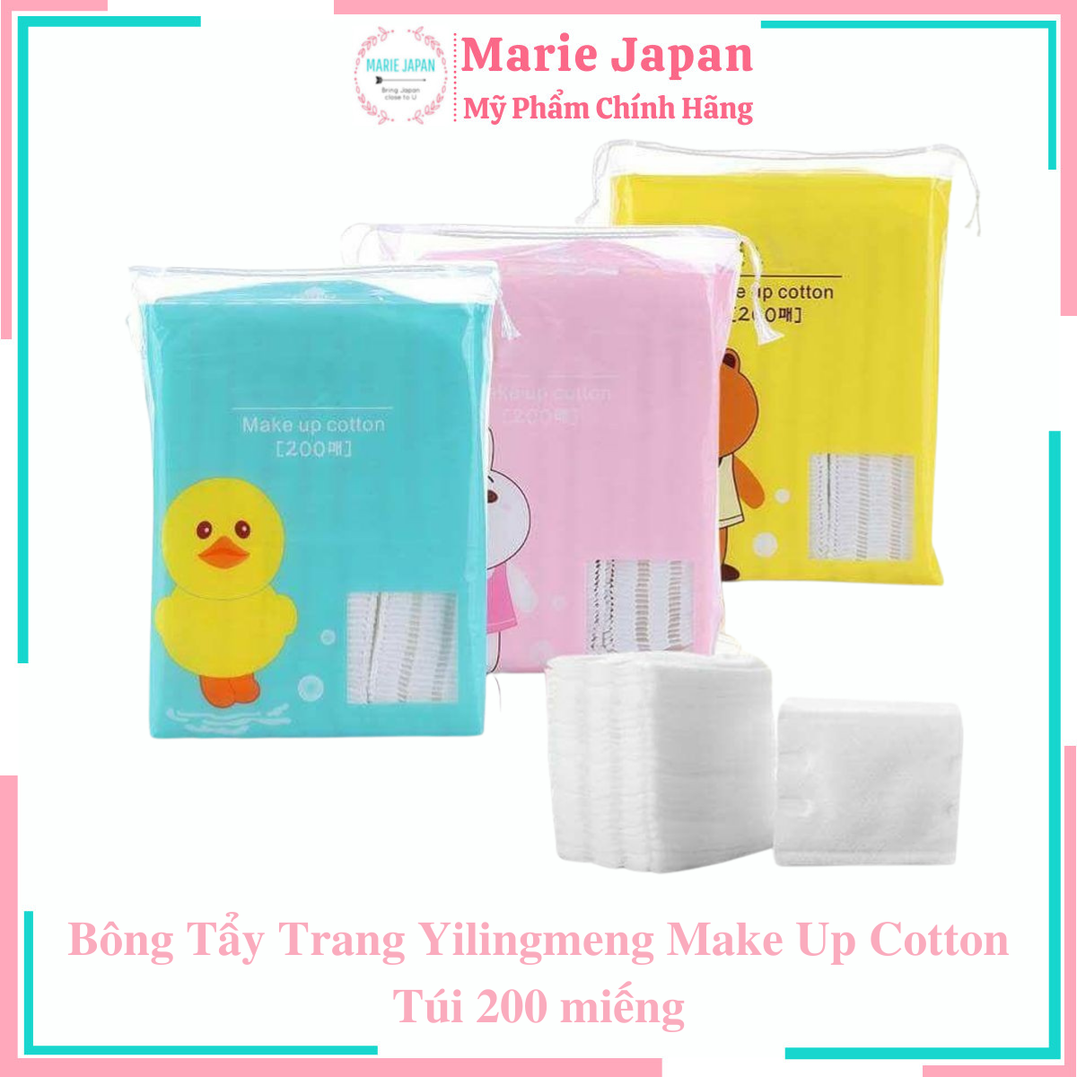 Bông Tẩy Trang Yilingmeng Make Up Cotton - Túi 200 miếng