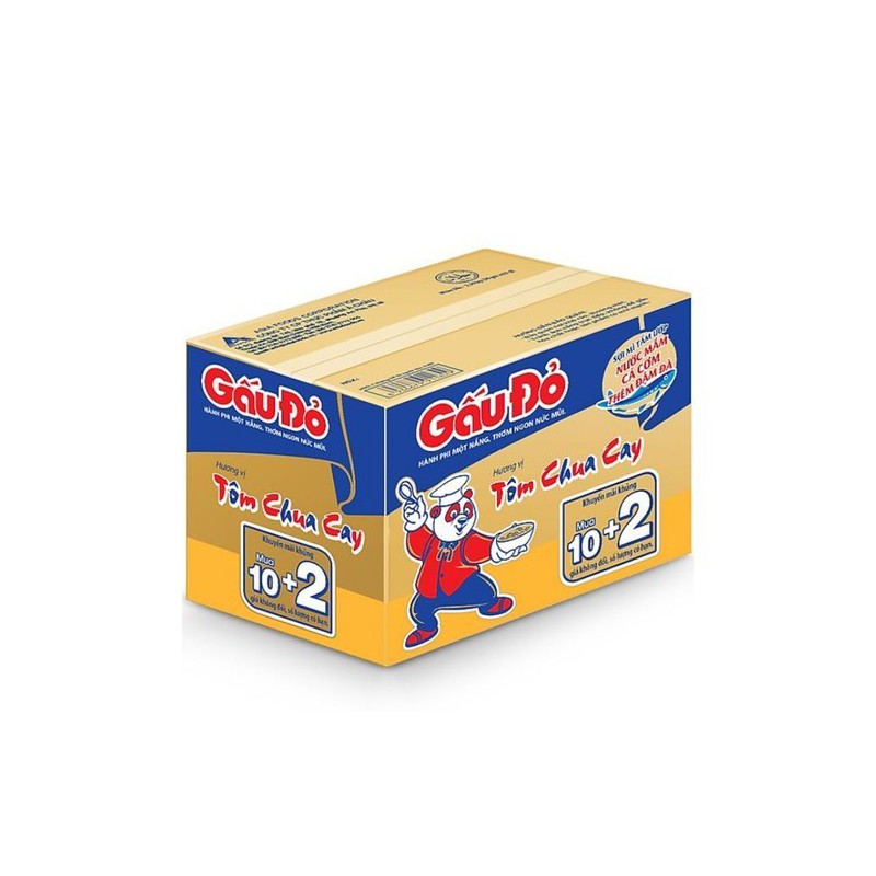 Combo 2 Thùng Mì Gấu Đỏ Chua Cay 30 gói X 63gr