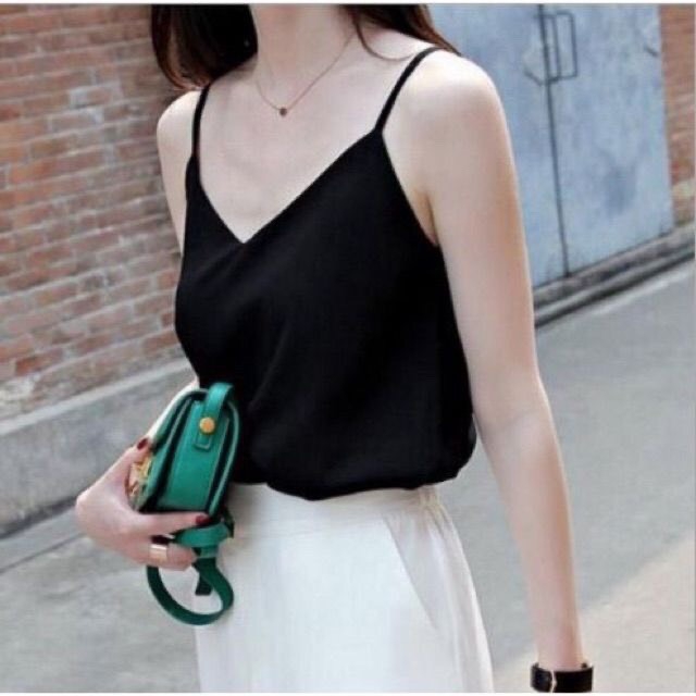 ÁO 2 DÂY LỤA CỔ TIM, ÁO HAI DÂY LỤA MẶC TRONG VEST BLAZER