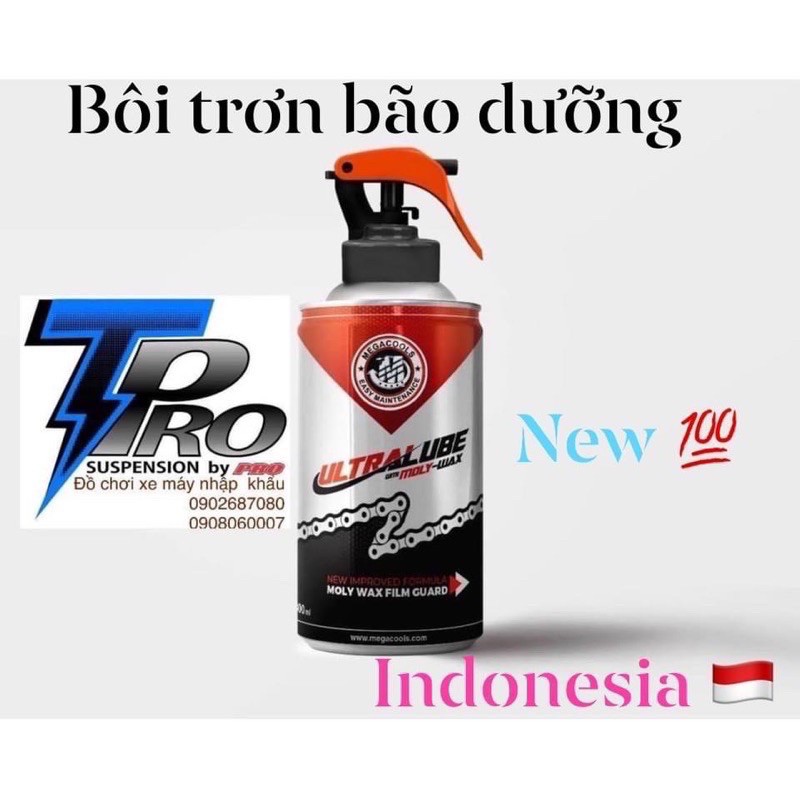 Combo Ultral-Lube xịt dưỡng sên 300 ml-Penetrate dầu chống rỉ sét 500 ml  (TẶNG bàn chải )MEGACOOLS NEW
