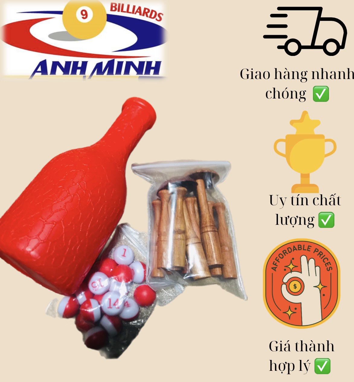 [HCM]Bộ dù bida (trọn bộ số đỏ)