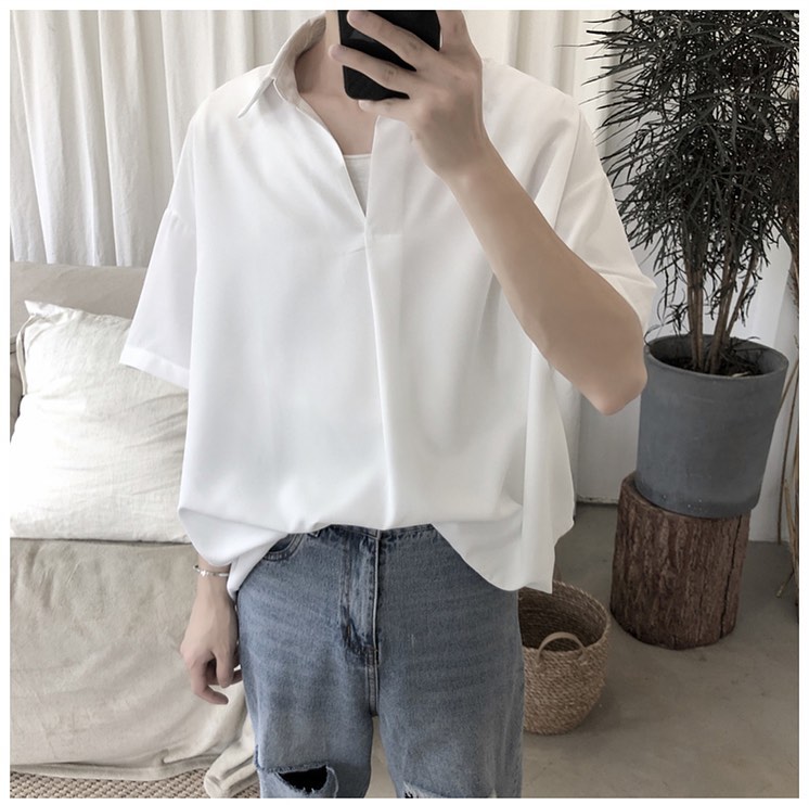 SƠ MI KHÔNG NÚT UNISEX - Gin Store 03