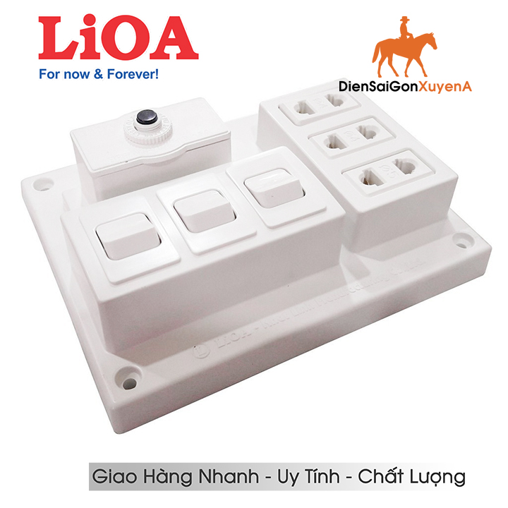 Bảng điện nổi LiOA 15A có 3 ổ cắm 3 công tắc B-CB15A3C - Điện Sài Gòn Xuyên Á