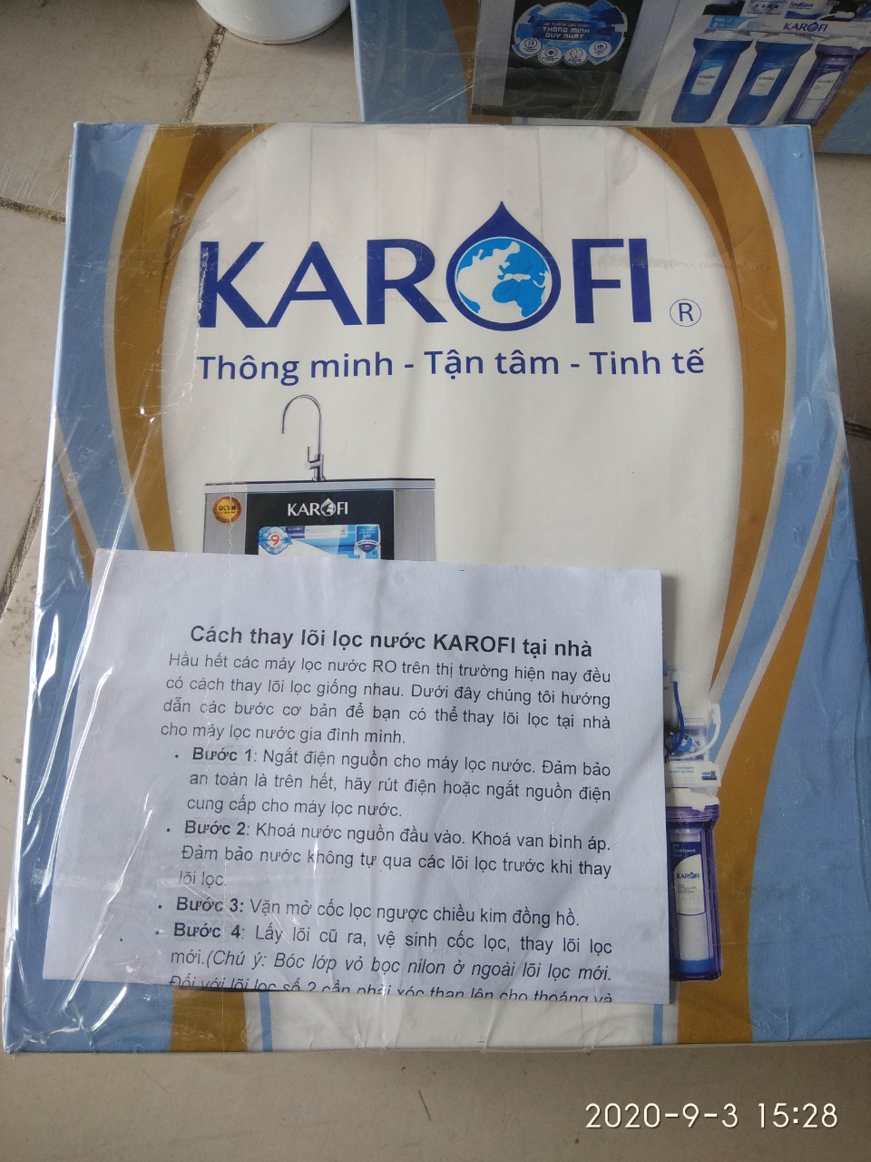 Bộ Lõi lọc thô 123 Karofi - Chính hãng Check mã QR - Giá rẻ nhất