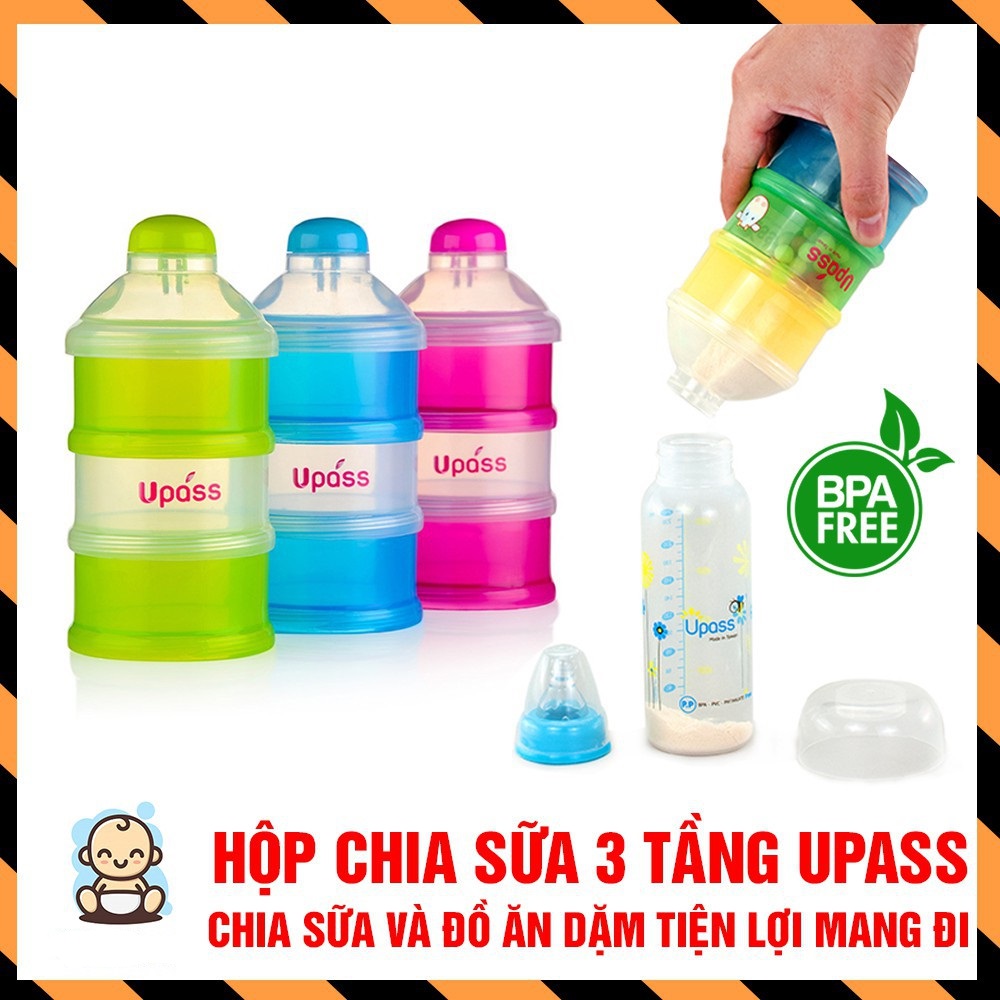 (Made in Thailand) Hộp đựng sữa bột 3 ngăn Upass UP8010N