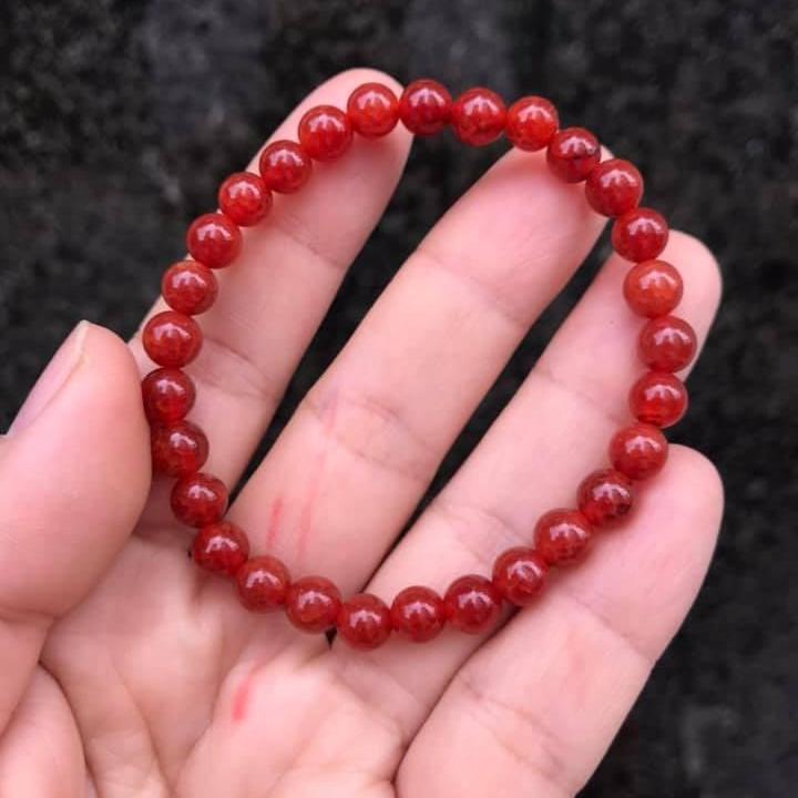 [HCM]VÒNG TAY ĐÁ MÃ NÃO VÂN RỒNG ĐỎ 6LY