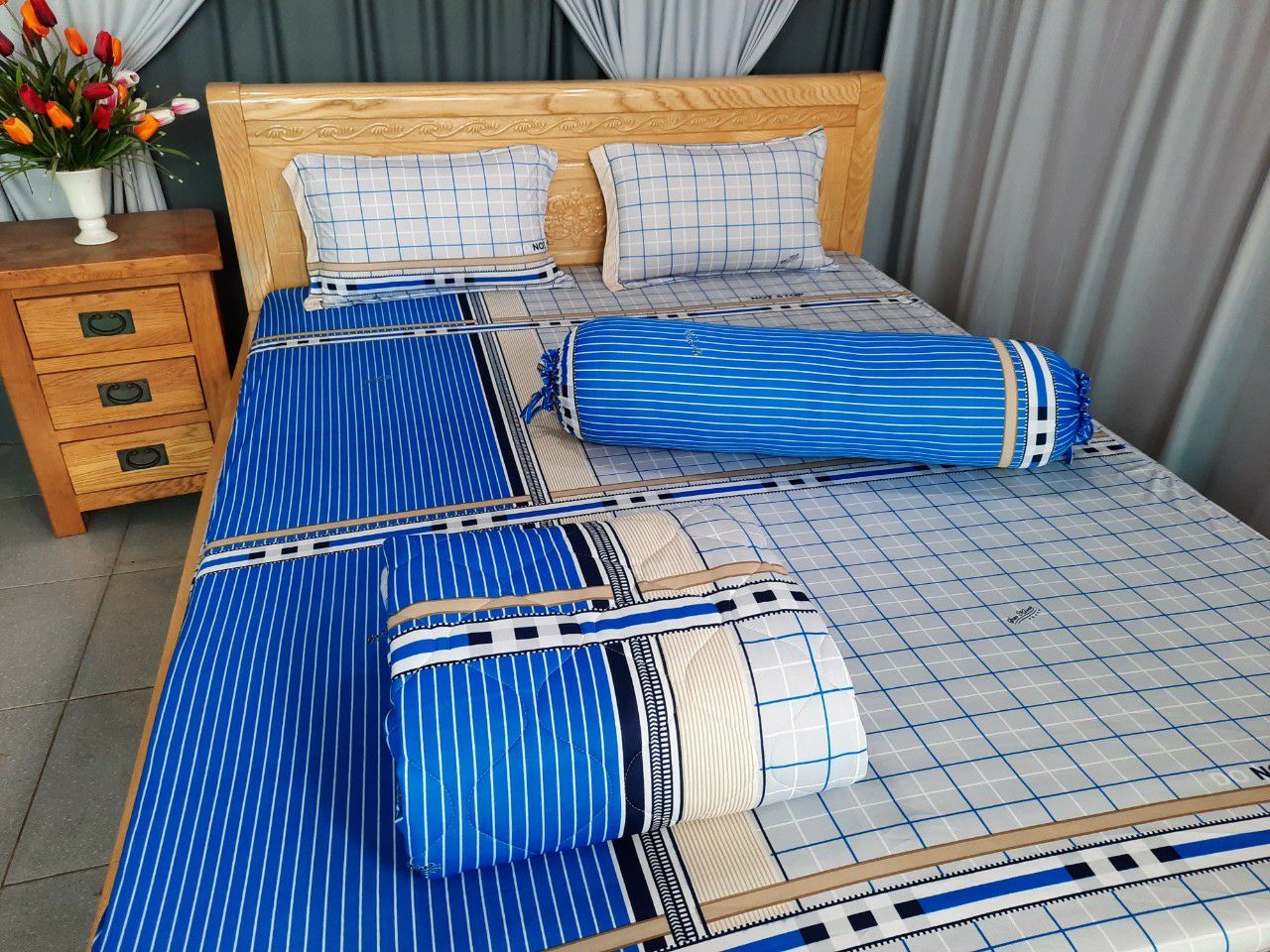 Bộ ga thun Hàn Quốc 1m6x2m