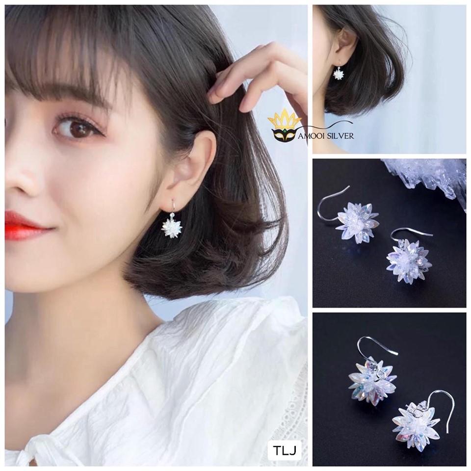 Bông tai bạc đá tuyết