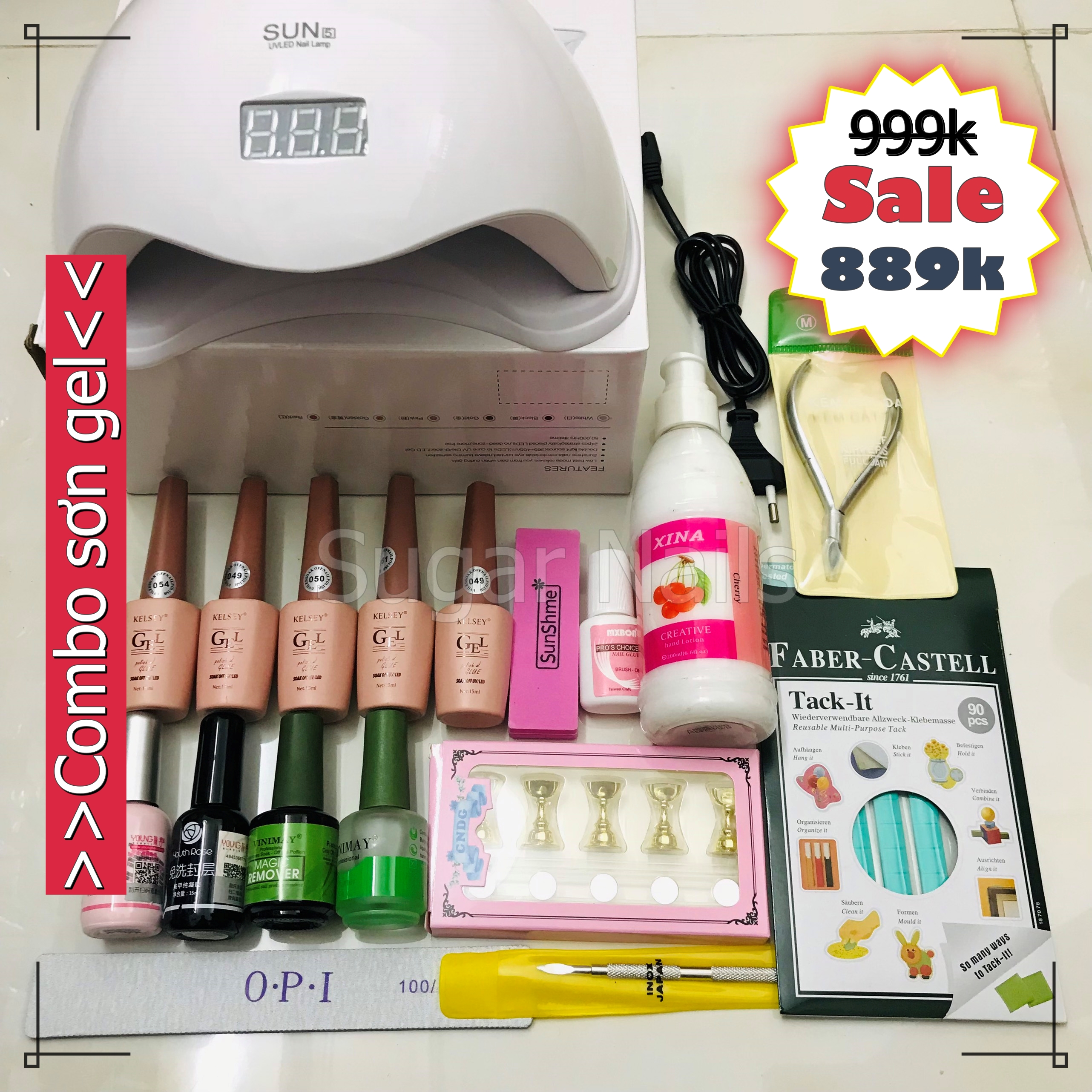 Combo đồ làm nail cá nhân 889k - (Combo làm sơn gel làm tại nhà) - Sugar Nails