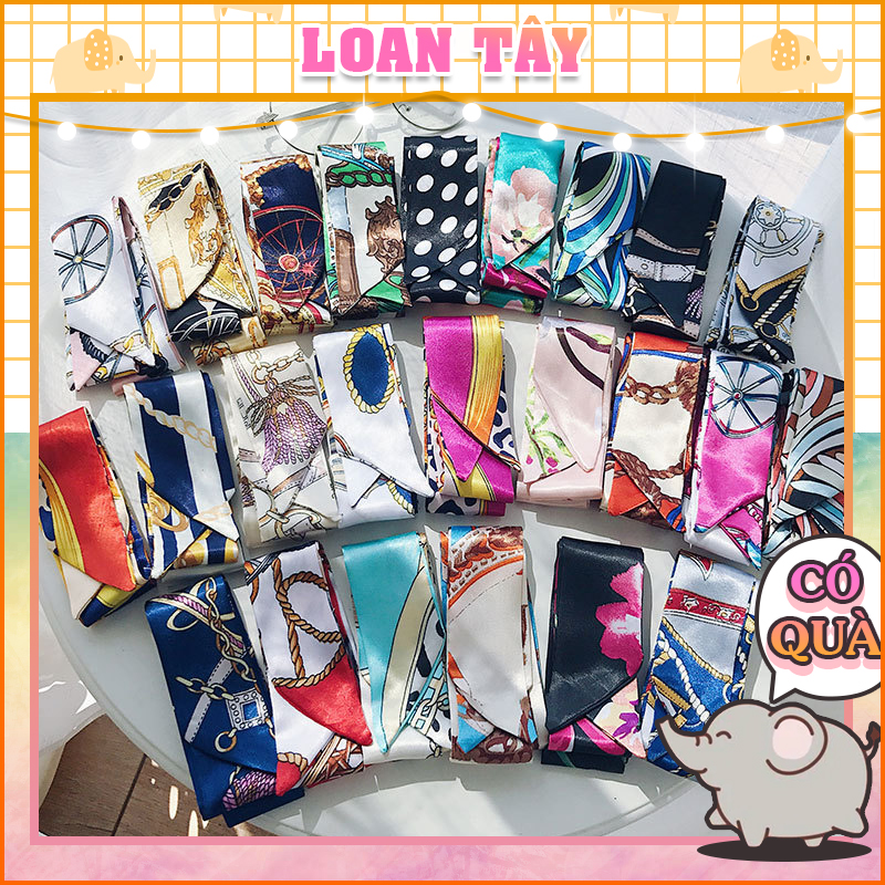 Silk scarf wrap bags or neck strap multi-purpose L1433-loantay