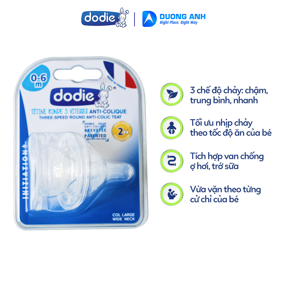 Bộ núm ti đa tốc độ Dodie cho bé từ 0 đến 6 tháng