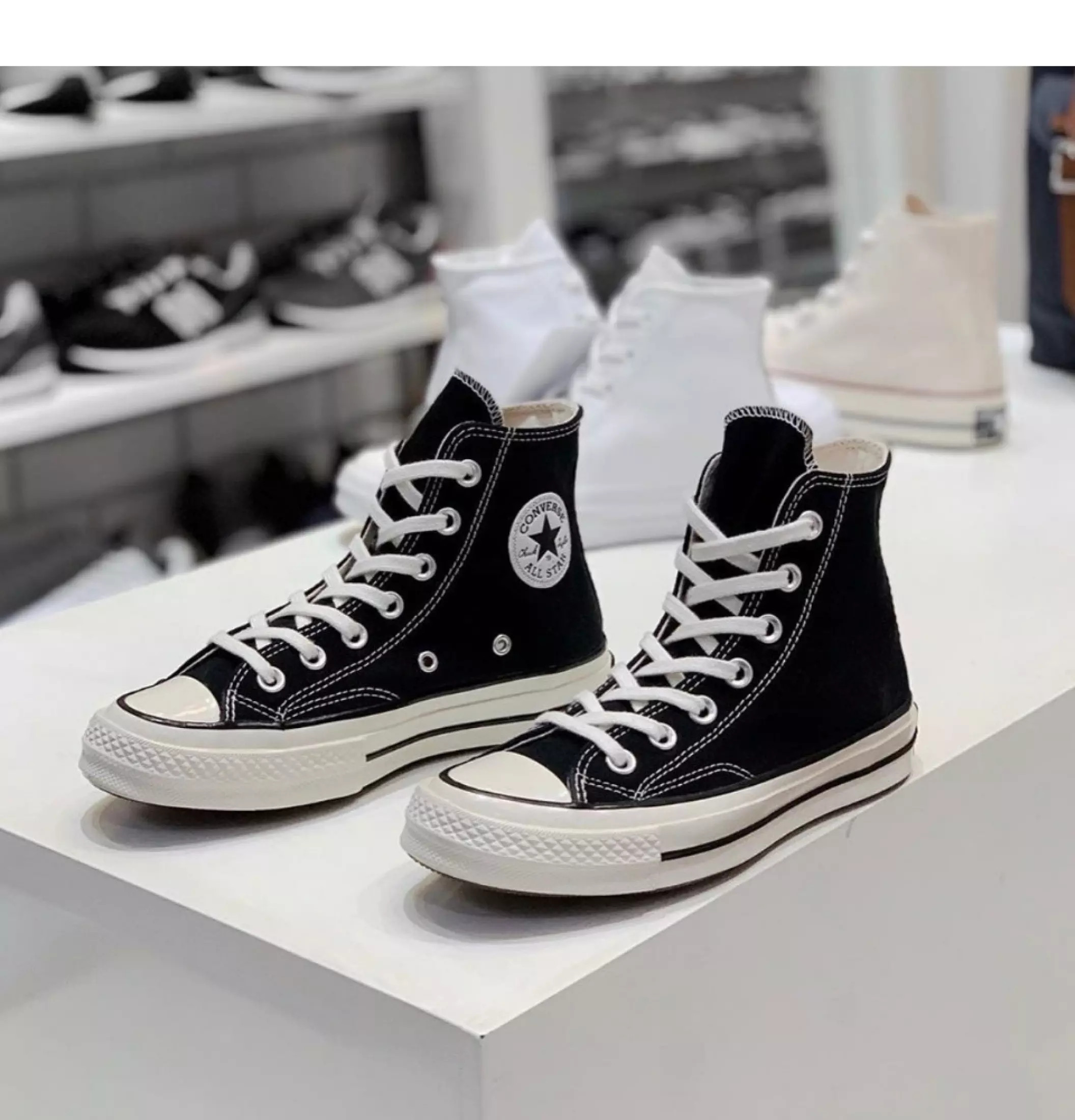 Giày Sneaker nam nữ Converse 1970s cao cổ màu đen ( túi converse + bill + tất )