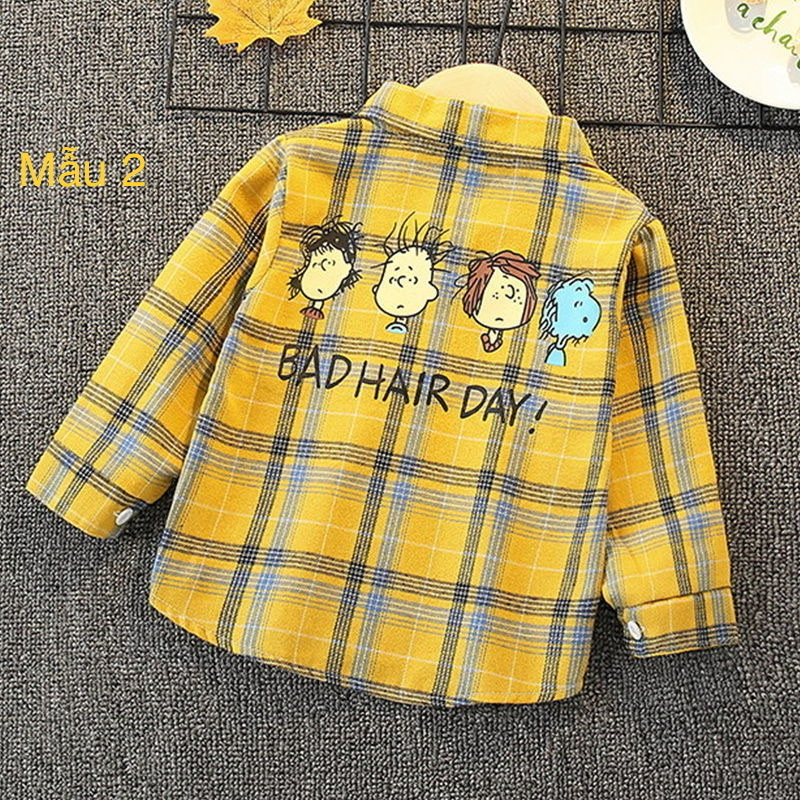 Áo sơ mi caro nhiều màu cho bé trai (N00920)