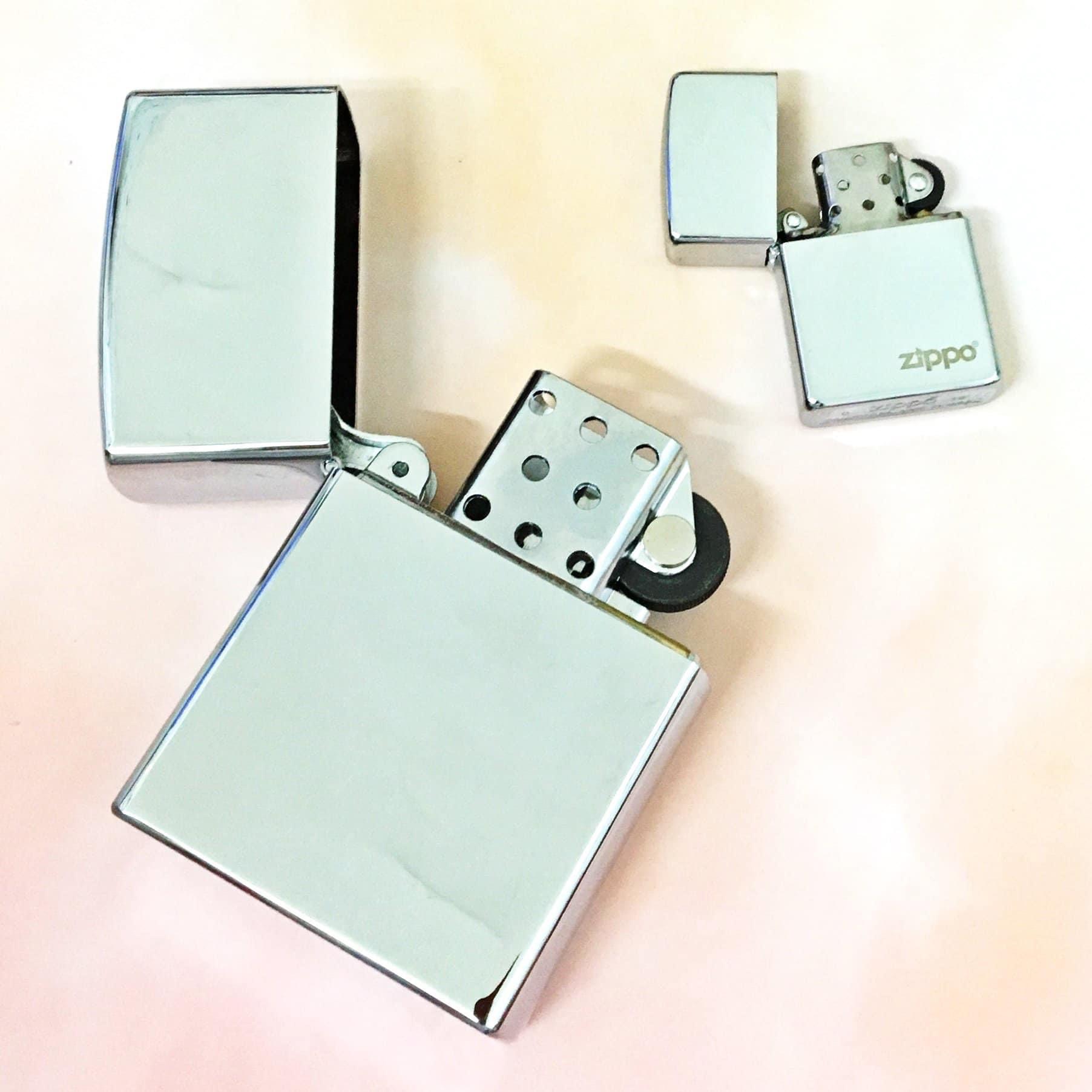 BẬT LỬA ZIPPO KHỔNG LỒ BẠC BÓNG (SIZE: 8CM X 11,5CM) NẶNG: 500 GAM - (XÀI XĂNG)