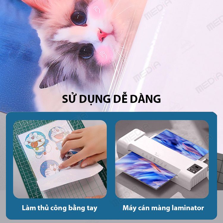 Phim Laminate Lạnh Media A4/A5/A6 Màng Ép Nhựa 1 Lớp Cán Nguội Ảnh Màu, Laminating Film Cold
