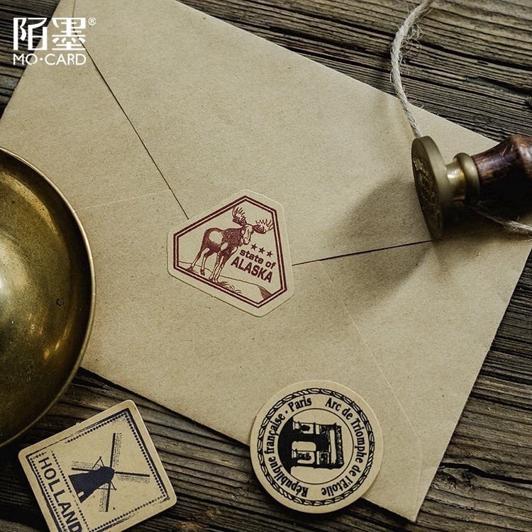 HỘP 45 STICKER TEM VINTAGE