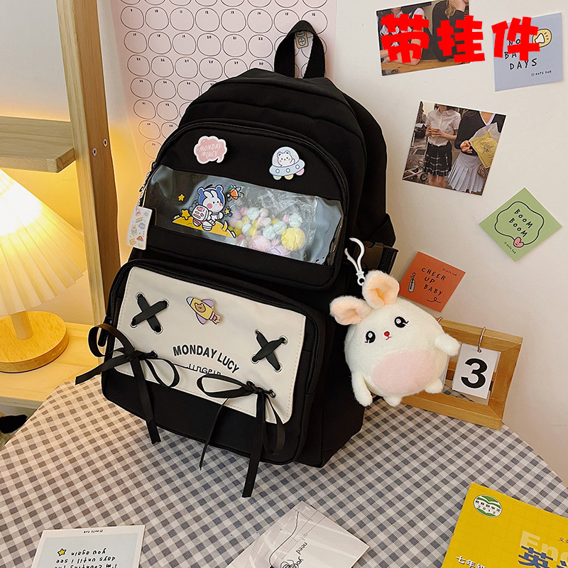 Balo học sinh sinh viên laptop đi học ulzzang cute nữ ba lô nữ giá rẻ balom balo thời trang, balo xinh, balo chống nươc- phối nơ