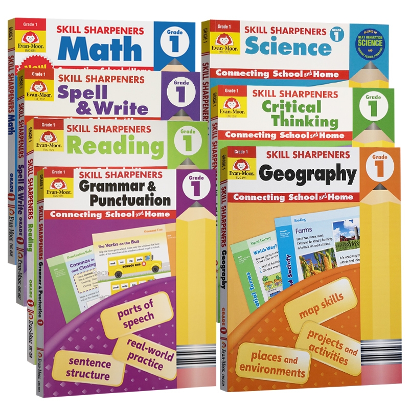 Skill Sharpener (Pre K - K - 1 - 2) - 7 quyển | Nhập Khẩu