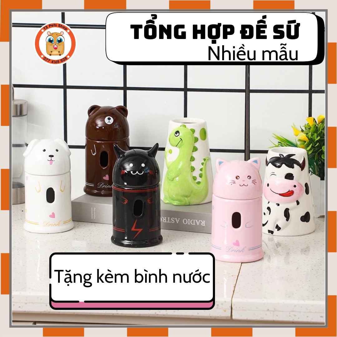 Đế sứ bình nước mẫu mới cho hamster / sóc/ nhím