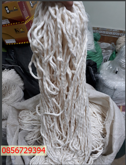 Dây thừng macrame 1 xoắn cotton màu kem sữa (3mm và 5mm) (0,5kg)