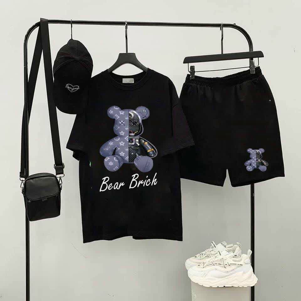 Đồ Bộ Mặc Nhà Login In Gấu Siêu Dễ Thương_Chất Thun Cotton Co giãn Thoát Mát_Free Size Form Dưới 70kg_TP