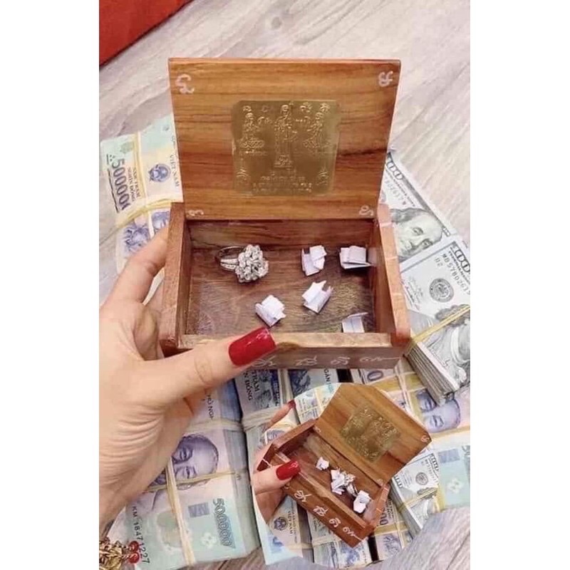 NGUYÊN SET HỘP ƯỚC NGUYỆN MAY MẮN CHÙA WATTRAIMIT THÁI LAN NHƯ ẢNH