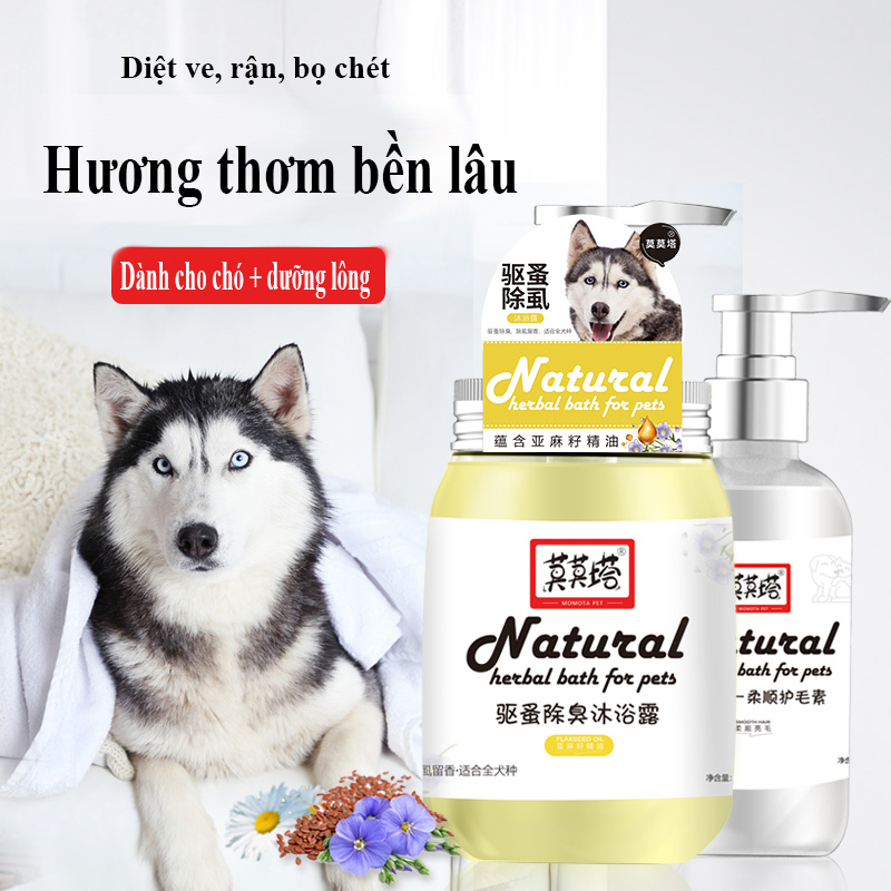 Sữa Tắm Diệt Ve, Bọ Chét Cho Thú Cưng Momota 450ml