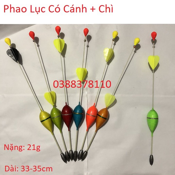 Phao câu lục 35cm bầu to có chì + cánh chuyên câu lục và câu lăng xê