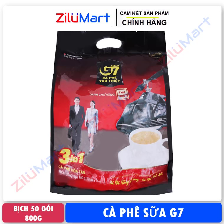 Cà phê sữa hòa tan G7 3 in 1 (bịch 50 gói) loại 800g