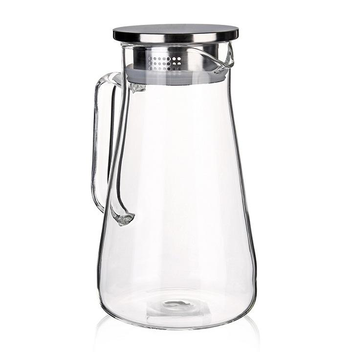 Premium stainless steel filter tea pot heat resistant glass