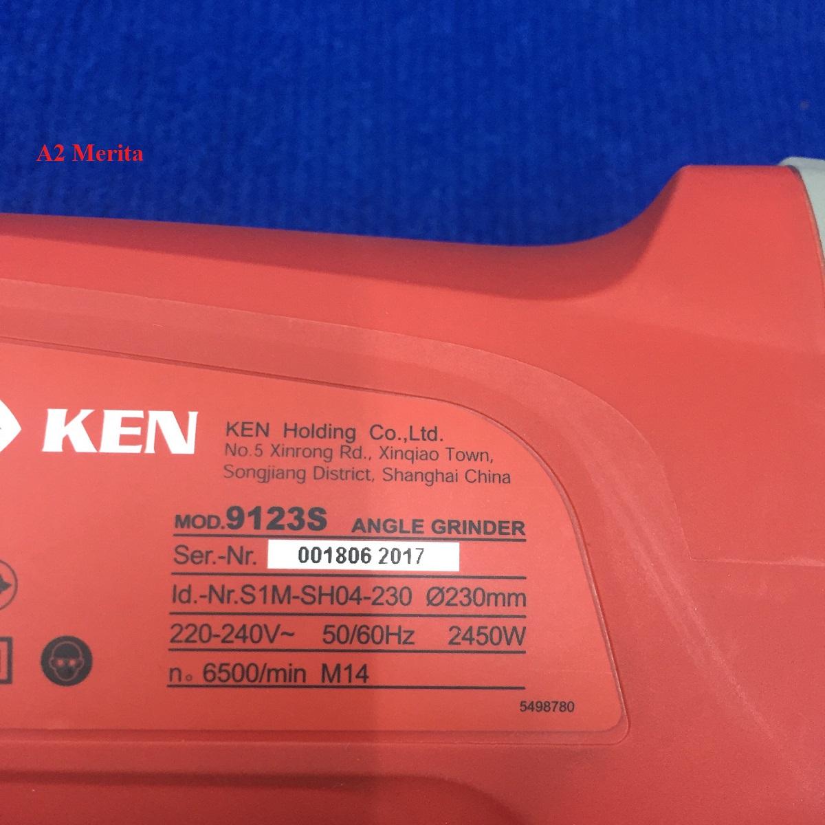 9in/(230mm) Máy mài góc 2450W KEN 9123S (Kèm chổi than)