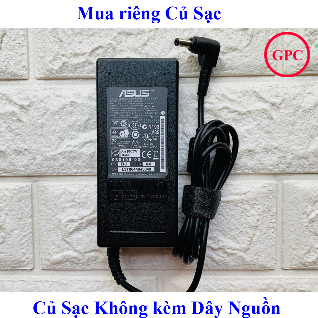 SẠC LAPTOP ASUS 19V 4.74A 90W chân To 5.5x2.5mm - đường kính đầu sạc 5.5mm - hàng linh kiện mới (Adapter ASUS 90W)