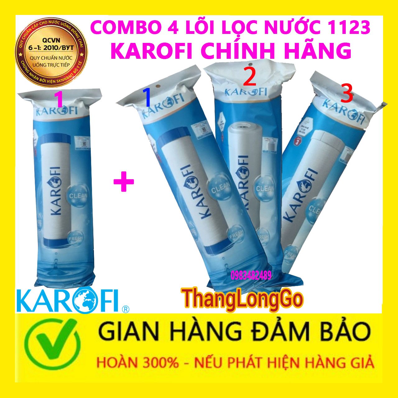 LÕI LỌC NƯỚC KAROFI SỐ 3