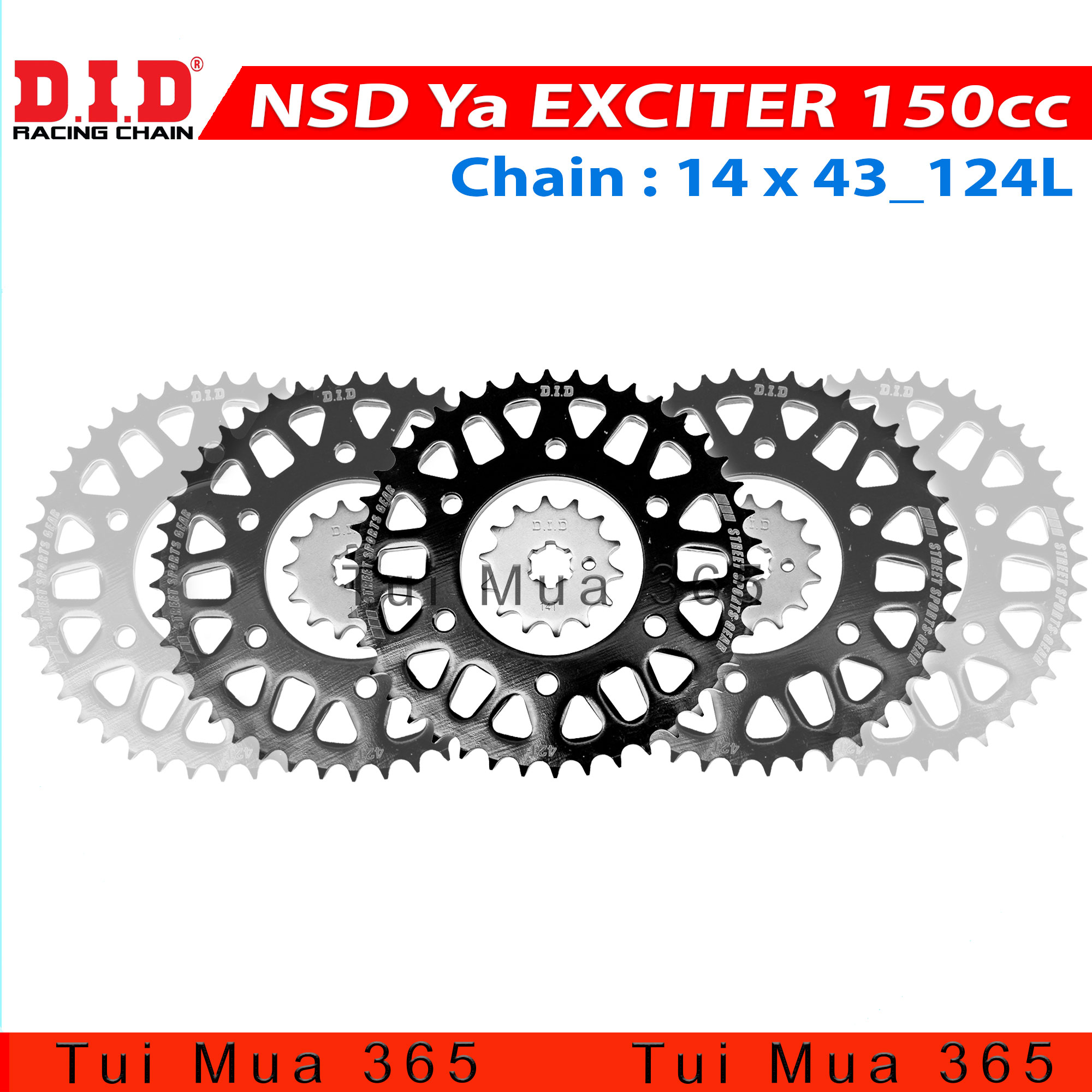 Bộ nhông sên đĩa exciter 150 phốt cao su 428 vix t-ring cải tiến mới của huyền thoại tfx khóa cài