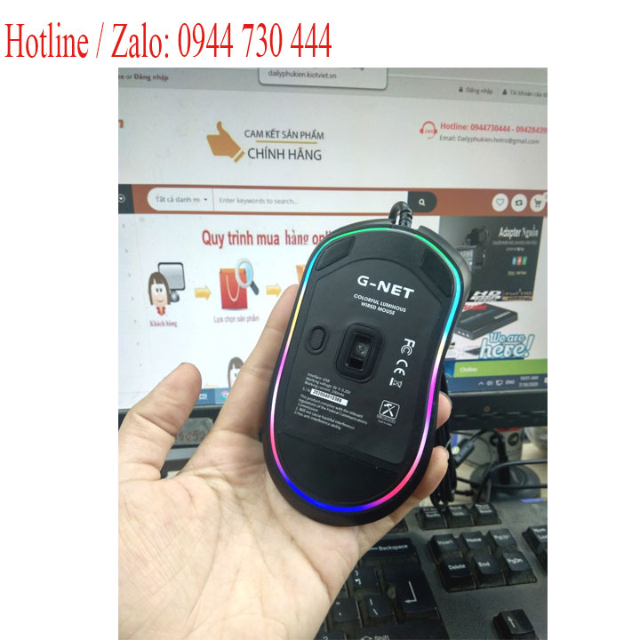 Chuột gaming Gnet M30 4000DPI led RGB