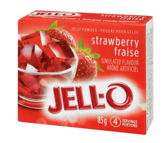 Bột nấu Râu Câu hiệu Jell-O Strawberry Gelatin Dessert Powder 85gr